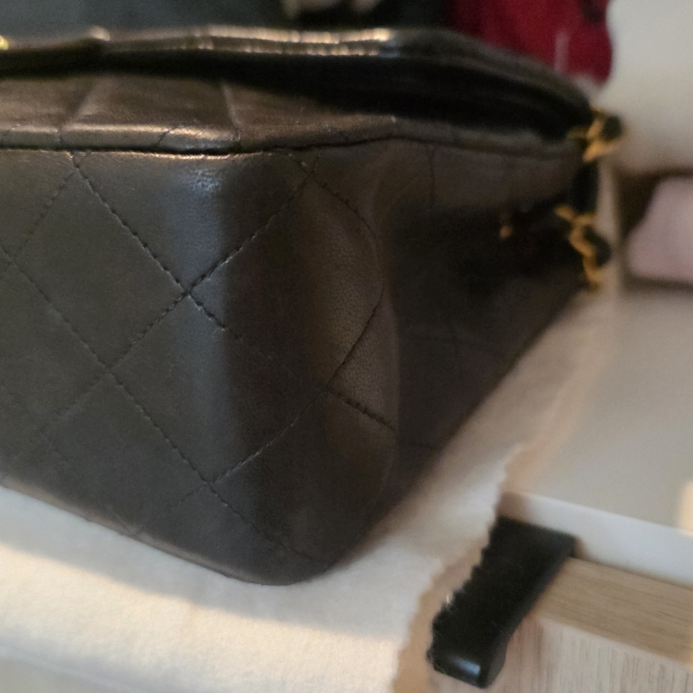 Vintage Chanel Quilted Lambskin Double Flap Shoulder Bag Small - Picture 5 of 16